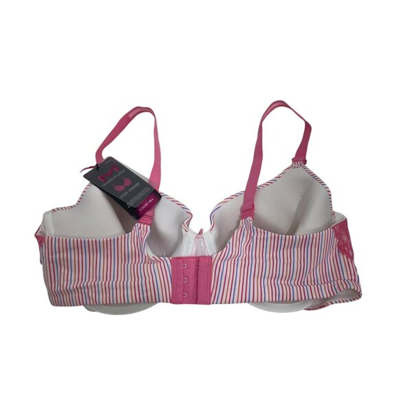 Maidenform T-Shirt Underwire Bra Pink Stripe Women 40D Everyday Extra Coverage - Picture 5 of 11